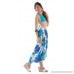 1 World Sarongs Womens Hanalei Floral Swimsuit Cover-Up Sarongs Turquoise White B07BWBFHB7